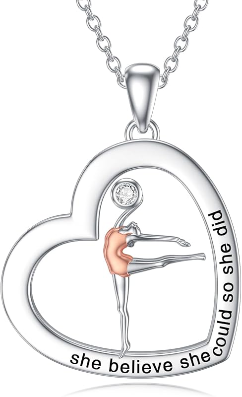 Diamond Heart Necklace 925 Sterling Silver Sea Turtle Flamingo Fox Rose Flower Mushroom Frog Teddy Bear Gymnast Butterfly Feet Three Hearts Pendant Necklaces for Women Heart Jewelry Gifts
