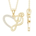 thumbnail image 1 of Rosec Jewels Natural Diamond Heart Pendant Chain with Music Note - HI-SI Quality - Ready to Gift for Valentines Day, 10K Yellow Gold, 1 of 8