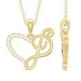 thumbnail image 1 of Rosec Jewels Natural Diamond Heart Pendant Chain with Music Note - HI-SI Quality - Ready to Gift for Valentines Day, 10K Yellow Gold, 1 of 8