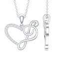 thumbnail image 1 of Rosec Jewels Natural Diamond Heart Pendant Chain with Music Note - HI-SI Quality - Ready to Gift for Valentines Day, 925 Sterling Silver, 1 of 8