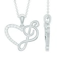 thumbnail image 1 of Rosec Jewels Natural Diamond Heart Pendant Chain with Music Note - HI-SI Quality - Ready to Gift for Valentines Day, 925 Sterling Silver, 1 of 8