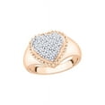 thumbnail image 1 of Diamond Heart Promise Ring in 14K Rose Gold (1/2 cttw) (I-Color, SI3/I1-Clarity) (Size-8.5), 1 of 2