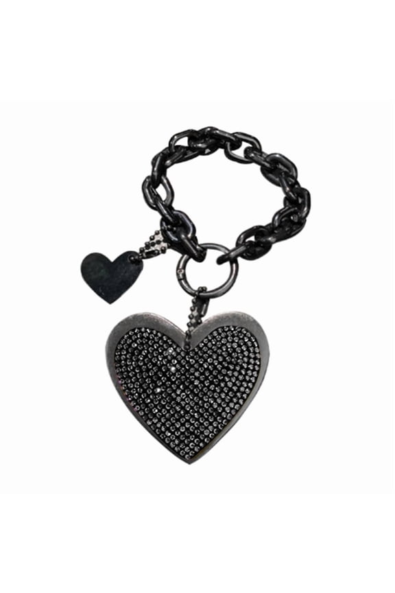 Diamond-Heart Shape Keychain Car Keychain Women Purse Charm Anti Loss Key Chain Girlfriend Trinket Keyring Auto Pendants