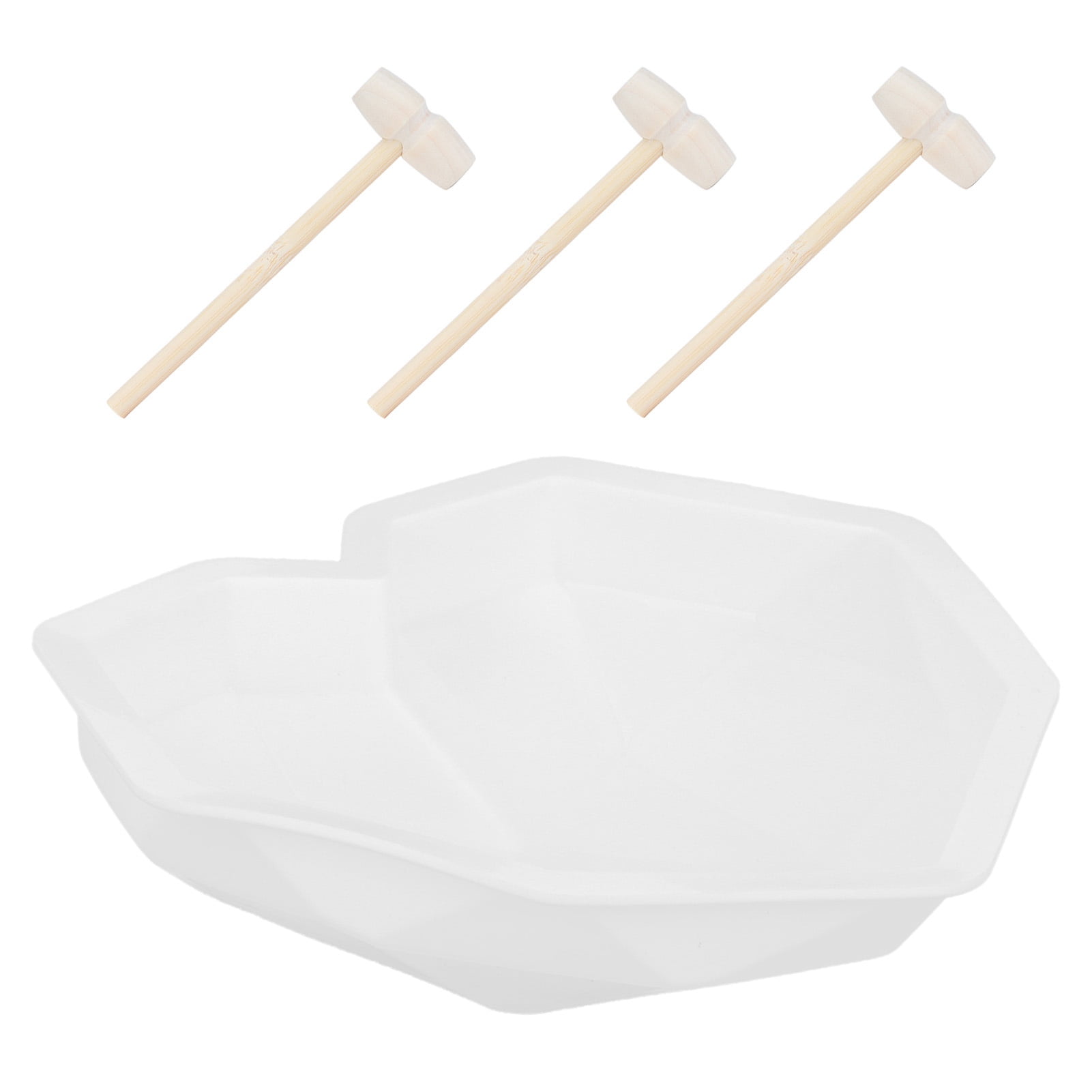 Diamond Heart Shape Mousse Cake Mold with 3 Wooden Hammers Chocolate