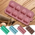 thumbnail image 1 of Diamond Heart Shaped Chocolate Mold 8 Holes,3D Heart Mousse Cake Mold Heart Candy Molds Silicone Mini Silicone Baking Pan for Dessert Mousses Jelly on Wedding Valentines Party, 1 of 9
