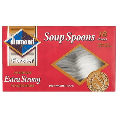 Diamond Heavy-Duty Plastic Soup Spoons (18 Count) 4142600040