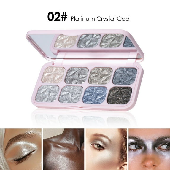 Diamond High Gloss Powder, Face and Eye Highlighter, Long-Lasting Polarized Shimmer Makeup, Multi-Functional Holographic Highlighting Powder for Cheekbones and Eyelids, Durable and Versatile Finish
