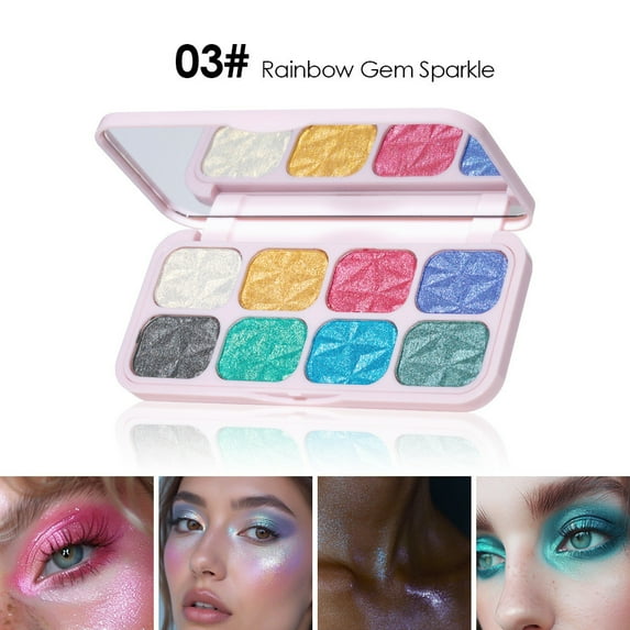 Diamond High Gloss Powder, Face and Eye Highlighter, Long-Lasting Polarized Shimmer Makeup, Multi-Functional Holographic Highlighting Powder for Cheekbones and Eyelids, Durable and Versatile Finish