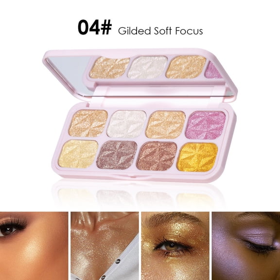 Diamond High Gloss Powder, Face and Eye Highlighter, Long-Lasting Polarized Shimmer Makeup, Multi-Functional Holographic Highlighting Powder for Cheekbones and Eyelids, Durable and Versatile Finish