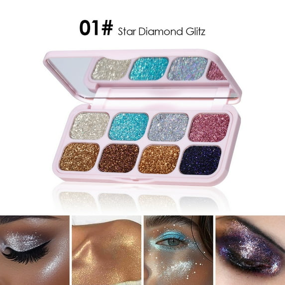 Diamond High Gloss Powder, Face and Eye Highlighter, Long-Lasting Polarized Shimmer Makeup, Multi-Functional Holographic Highlighting Powder for Cheekbones and Eyelids, Durable and Versatile Finish