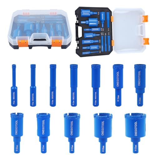Diamond Hole Saw kit Tile Masonry hex-Shank Drill bits Set for Porcelain Ceramic Concrete Granite Marble (6/8/10/12/14/16/18/20/22/25/30/35)$$Tools & Hardware Other