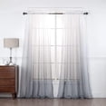thumbnail image 1 of Diamond Home 2 Piece Sheer Voile Ombre Design Rod Pocket Window Panel Curtain Drapes Set (52" W x 84" L, Grey), 1 of 4