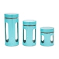 thumbnail image 1 of Diamond Home 3-Piece Airtight 4 Open Window Stackable BPA Free Easy to Clean Canister Set - Turquoise, 1 of 3