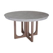 Diamond Home Innwood Round Dining Table in Waxed Concrete & Blonde Stain