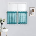 thumbnail image 1 of Diamond Home Linens Semi Sheer Small Window Curtain Light Filtering Treatment Kitchen Curtains, 27" x 24" (2 Panels), 1 of 5