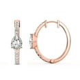 thumbnail image 1 of Diamond Hoop Earring | 10 Carat IGI Certified Pear Shape Lab Grown Diamond Hoop | 14K in Rose Gold | Moonlight Glow Elongated Hoop Lab Diamond Earrings | FG-VS1-VS2 Quality | Friendly Diamonds, 1 of 5