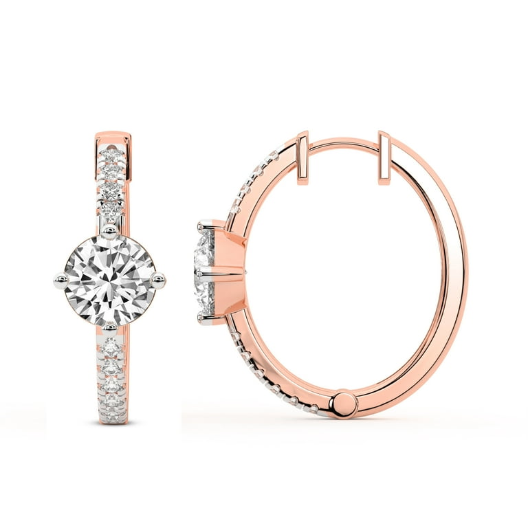 Lab grown diamond hoop earrings deals
