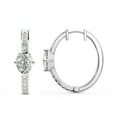 thumbnail image 1 of Diamond Hoop Earring | 4 Carat IGI Certified Oval Shape Lab Grown Diamond Hoop | 14K in White Gold | Moonlight Glow Elongated Hoop Lab Diamond Earrings | FG-VS1-VS2 Quality | Friendly Diamonds, 1 of 5