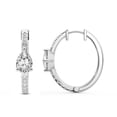 thumbnail image 1 of Diamond Hoop Earring | 6 Carat IGI Certified Pear Shape Lab Grown Diamond Hoop | 14K in White Gold | Moonlight Glow Elongated Hoop Lab Diamond Earrings | FG-VS1-VS2 Quality | Friendly Diamonds, 1 of 5