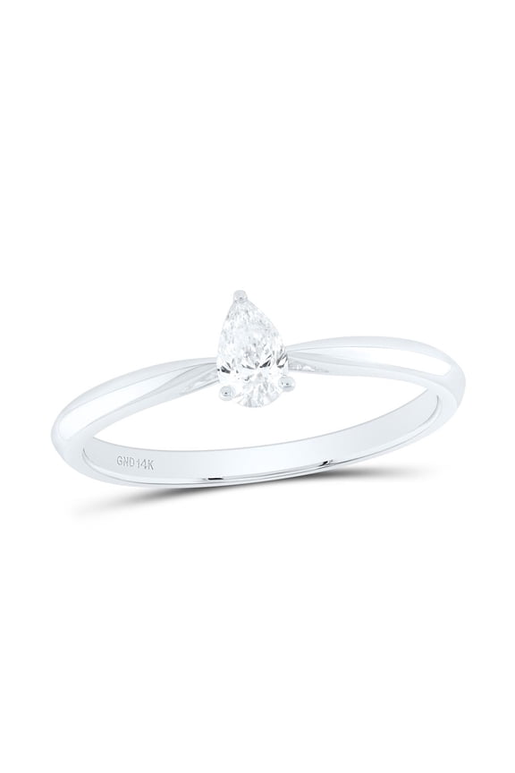 Diamond I1 IJ Pear Solitaire Ring 0.3cttw