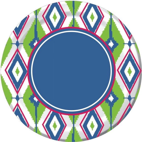 Diamond Ikat 9-inch Paper Plates 8 Per Pack