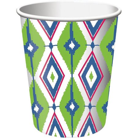 Diamond Ikat 9oz Hot/Cold Paper Cups 8 Per Pack
