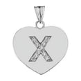 thumbnail image 1 of Diamond Initial A-Z Heart Pendant Necklace in White Gold :  14K  Pendant with 22" chain, 1 of 1