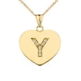 thumbnail image 1 of Diamond Initial A-Z Heart Pendant Necklace in Yellow Gold :  10K  Pendant with 18" chain  Y, 1 of 1