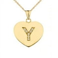 thumbnail image 1 of Diamond Initial A-Z Heart Pendant Necklace in Yellow Gold :  14K  Pendant with 20" chain  Y, 1 of 1