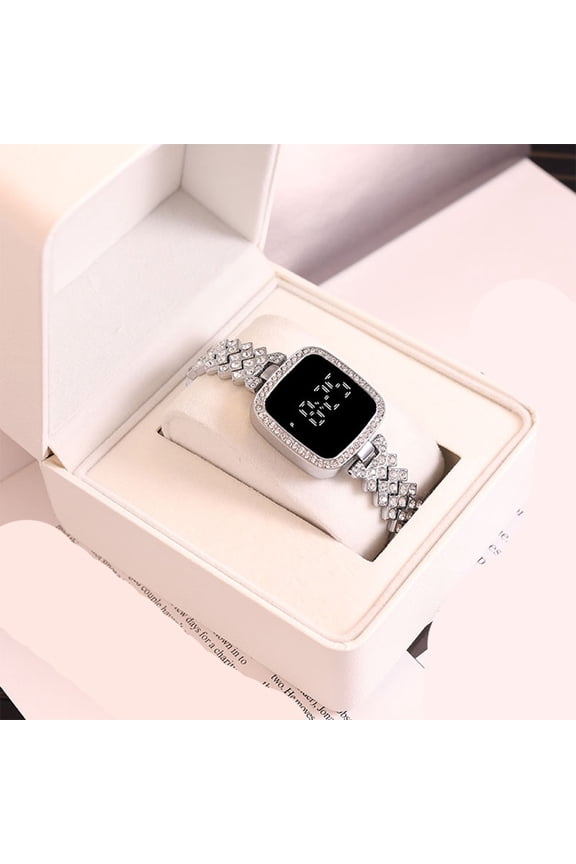 Diamond Inlaid LED Strip Touch Fashion Electronic Watch for All Occasions