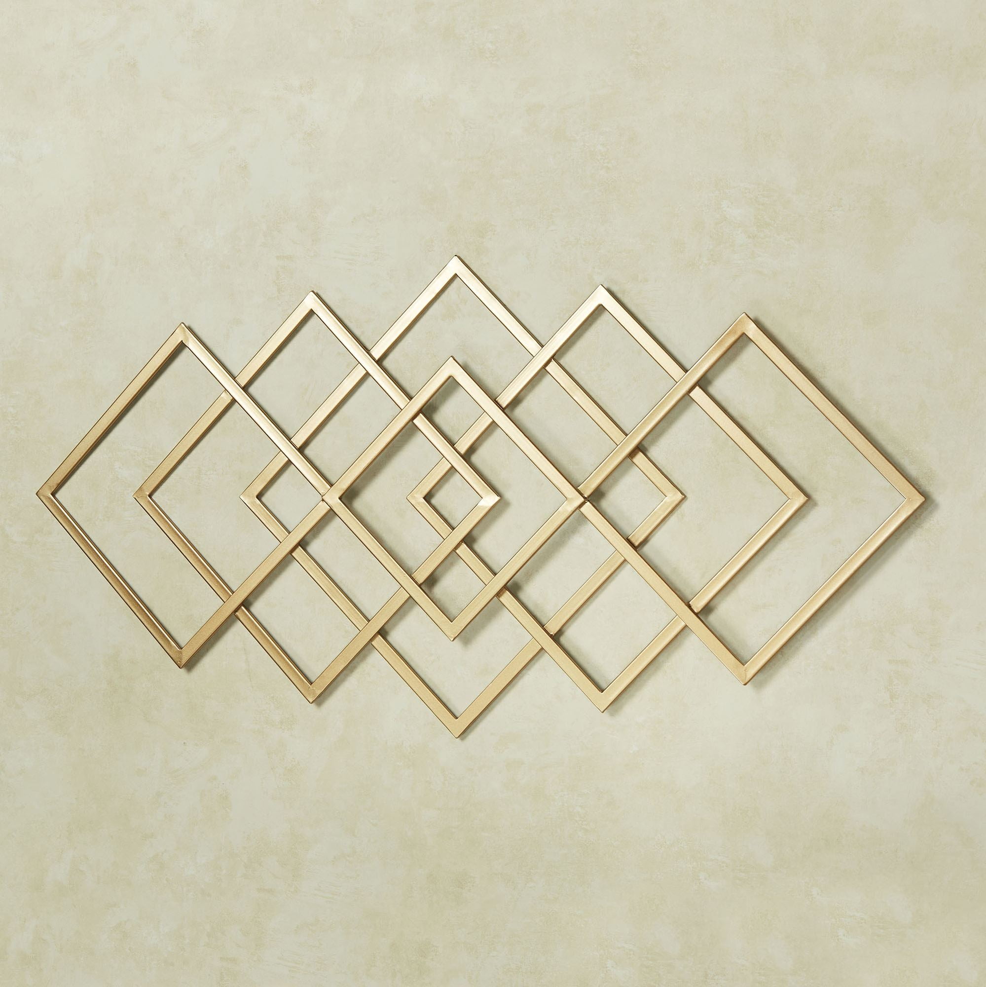 Gold Geometric Diamond Interlink Metal Wall Sculpture