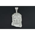thumbnail image 1 of Diamond Jesus Crying Face Pendant .925 Sterling Silver 0.60 Ct Mini Charm, 1 of 9