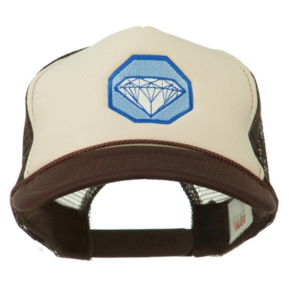 Diamond Jewelry Embroidered Foam Mesh Back Cap - Brown Tan OSFM