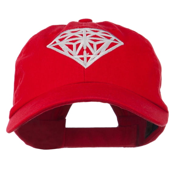 Diamond Jewelry Logo Embroidered Low Profile Washed Cap - Red OSFM