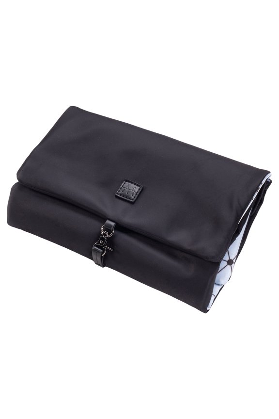 The Diamond Jewelry Roll from Merzon Travel, Foldable Travel Jewelry Organizer with Slim Roll Design, Secure Storage for Rings, Necklaces, Earrings, and Bracelets, Sturdy Nylon, HNG-731-BLK, Black