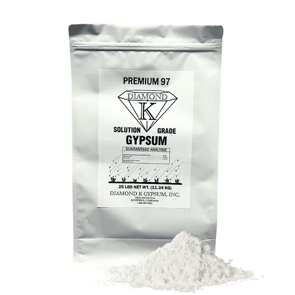 Diamond K Gypsum Powder - Purest and Soluble Houseplant Food Fertilizer for Indoor Plants, Outdoor, Lawn, Vegetables (25 Pounds)