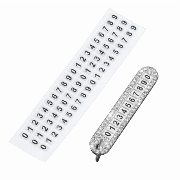 Diamond Keychain With Phone Number Car Keychain Men Women Purse Charm Anti Loss Telephone Number Plate for Key Chain Pen