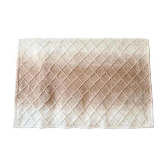 Diamond Lattice Pattern Throw Blanket Beige Cream Soft Polyester 39.37 x 27.56 Inch Multi Purpose for Sofa Couch Bed Holiday Decor