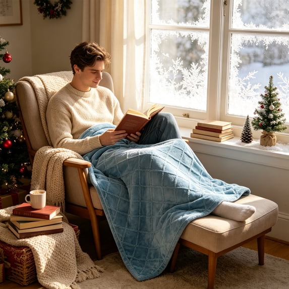 Diamond Lattice Throw Blanket 39.37x27.56in Multi Purpose Decorative Bed Blanket for Home