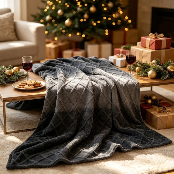 Diamond Lattice Throw Blanket 39.37x27.56in Multi Purpose Decorative Bed Blanket for Home