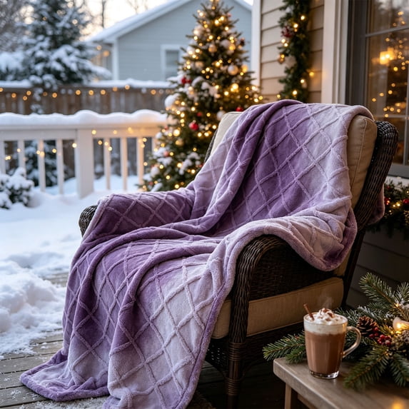 Diamond Lattice Throw Blanket 39.37x27.56in Multi Purpose Decorative Bed Blanket for Home
