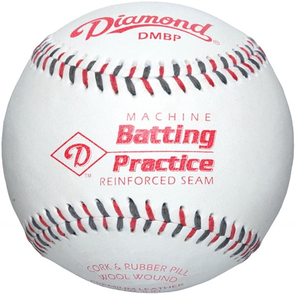 Diamond Leather Pitching Machine Batting Practice Baseballs, 12 Pack
