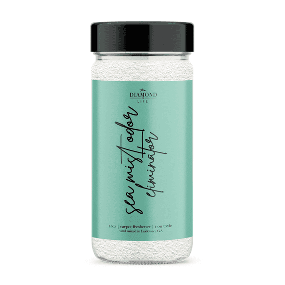 The Diamond Life Home Sea Mist Natural Carpet Refresher Powder, Cotton Blossom & Beach Linen