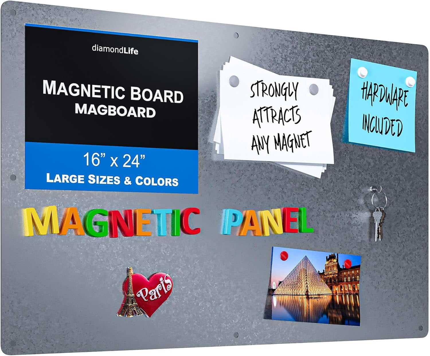 Ireer 2-Pack Magnetic Boards - 16" X 24" Stainless Steel Memo Boards For Wall, Home, Office & Classroom (Gray)