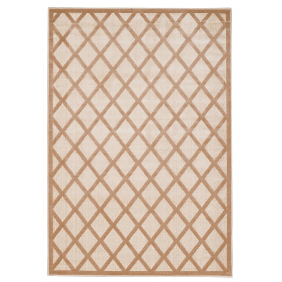 Diamond Lima Beige Trellis Area Rug 8x10 Indoor Soft Texture High Low Pile