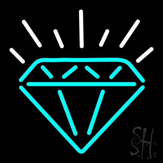 Diamond Logo LED Neon Sign 17 x 17 - inches, Black Square Cut Acrylic Backing, with Dimmer - Bright and Premium built indoor LED Neon Sign for Defence Force.