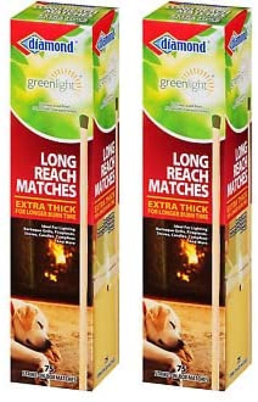 Diamond Greenlight Long Reach Matches (75 Per Pack 2 Pack)