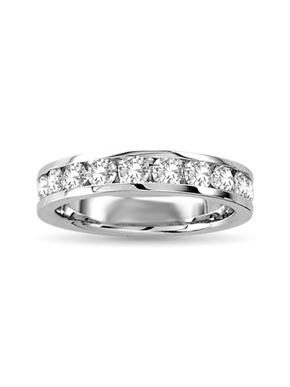 Diamond Machine Band 1/20 ct tw Round-cut 10K White Gold