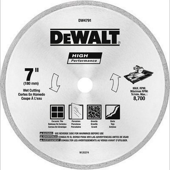 DEWALT Diamond Matrix Tile Blade, 7-In. x .060-In.  Residential Use, Standard Application