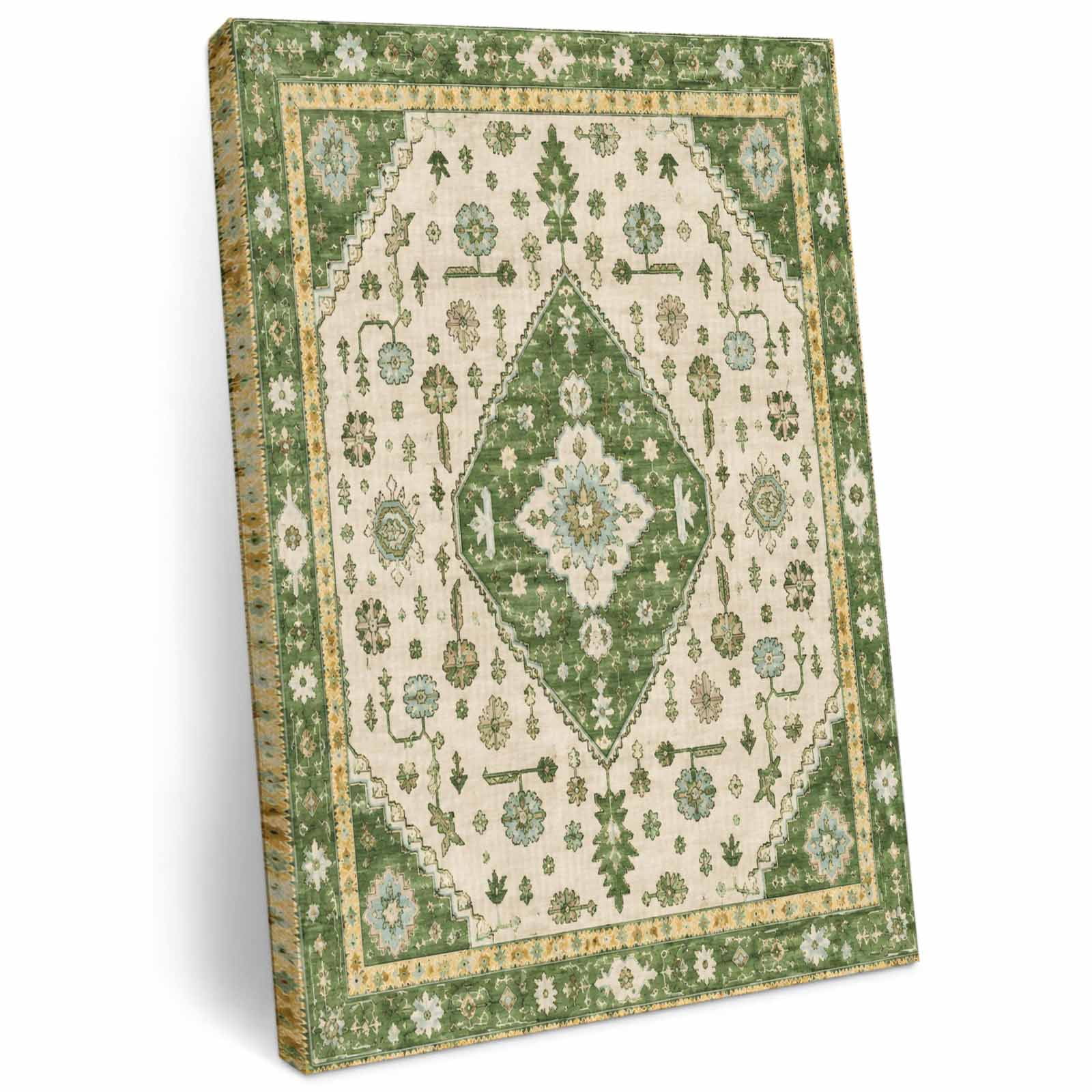 Diamond Medallion Canvas Wall Art for Living Room, Vintage Tiny Flower ...